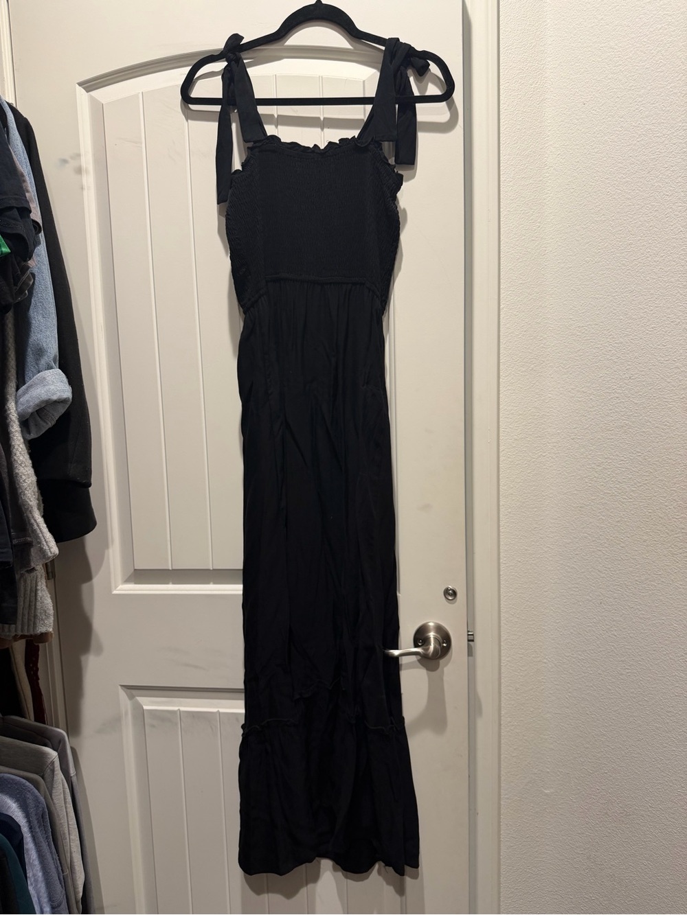 Black Tie-Shoulder Maxi Dress - Women